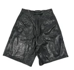 Gold+Vintage Gallery Raspberry Hills 'Black' Leather Shorts