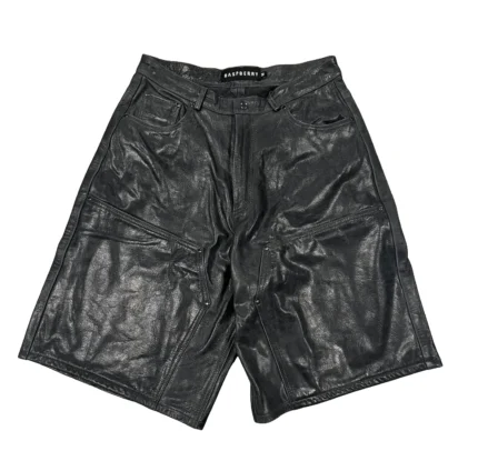 Gold+Vintage Gallery Raspberry Hills 'Black' Leather Shorts