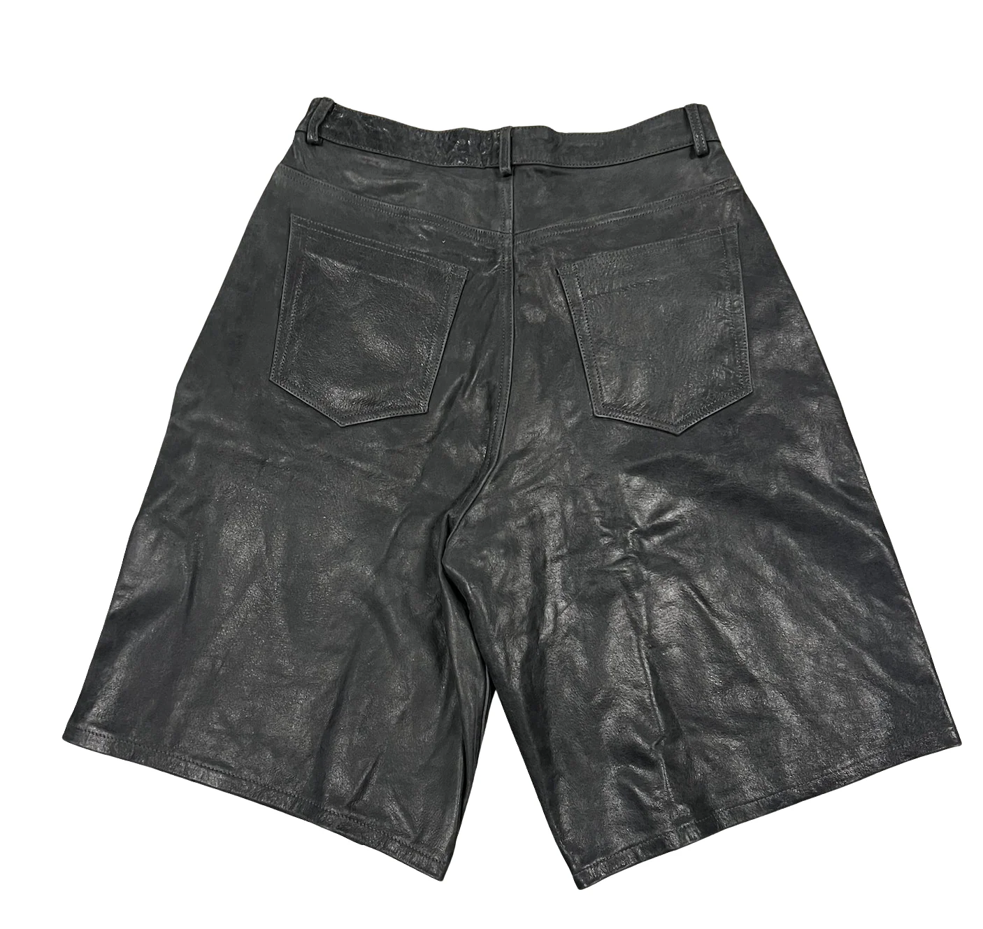Gold+Vintage Gallery Raspberry Hills 'Black' Leather Shorts
